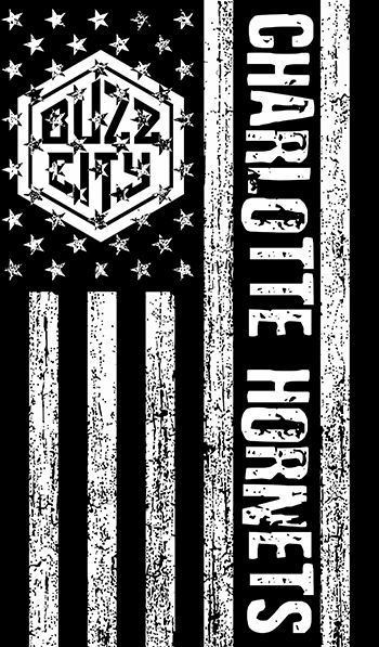 Charlotte Hornets Black And White American Flag logo iron on paper